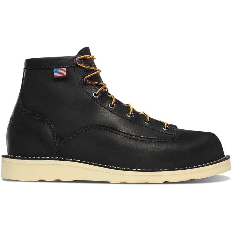 Black Danner Bull Run Men's Work Boots | OSLC05149