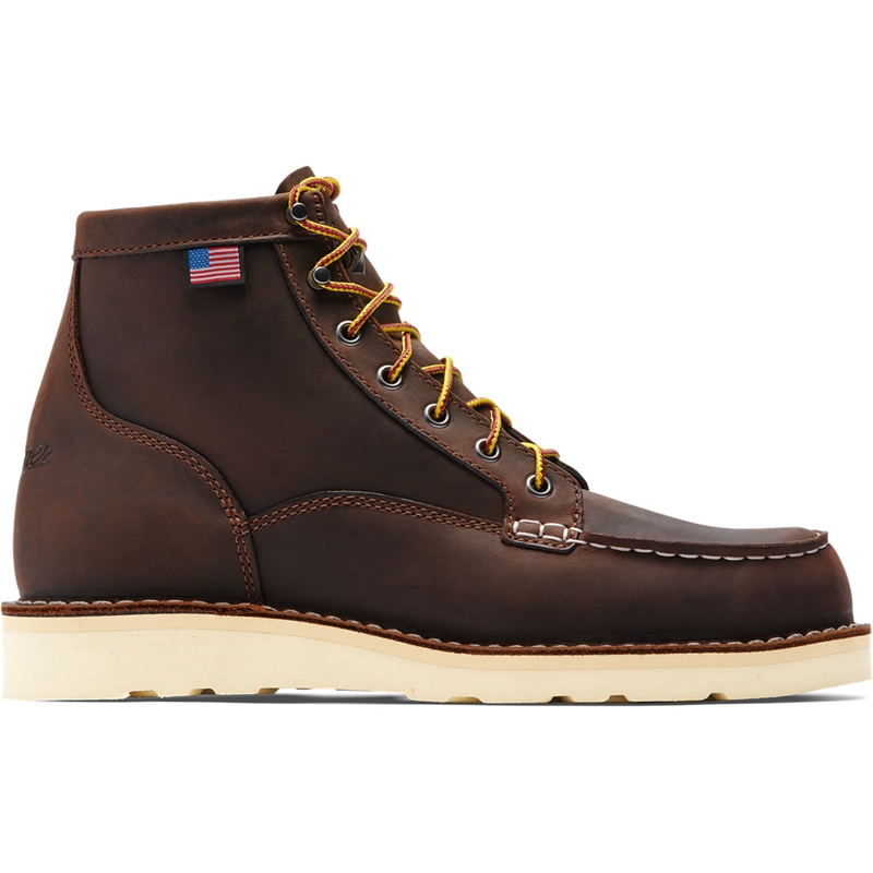 Brown Danner Bull Run Moc Toe Men's Work Boots | ESLM39406