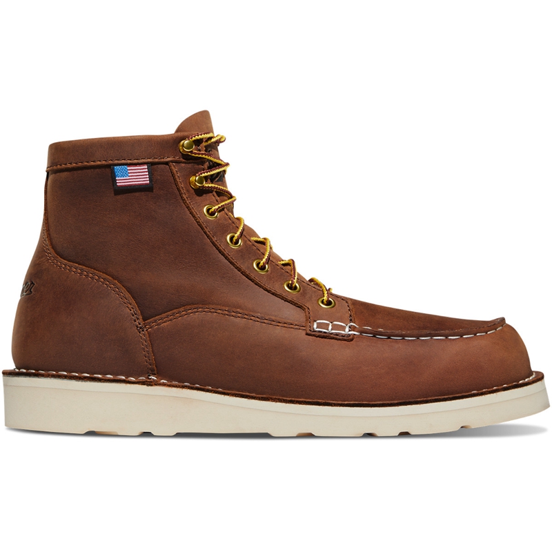 Brown Danner Bull Run Moc Toe Men's Work Boots | RJUK05126