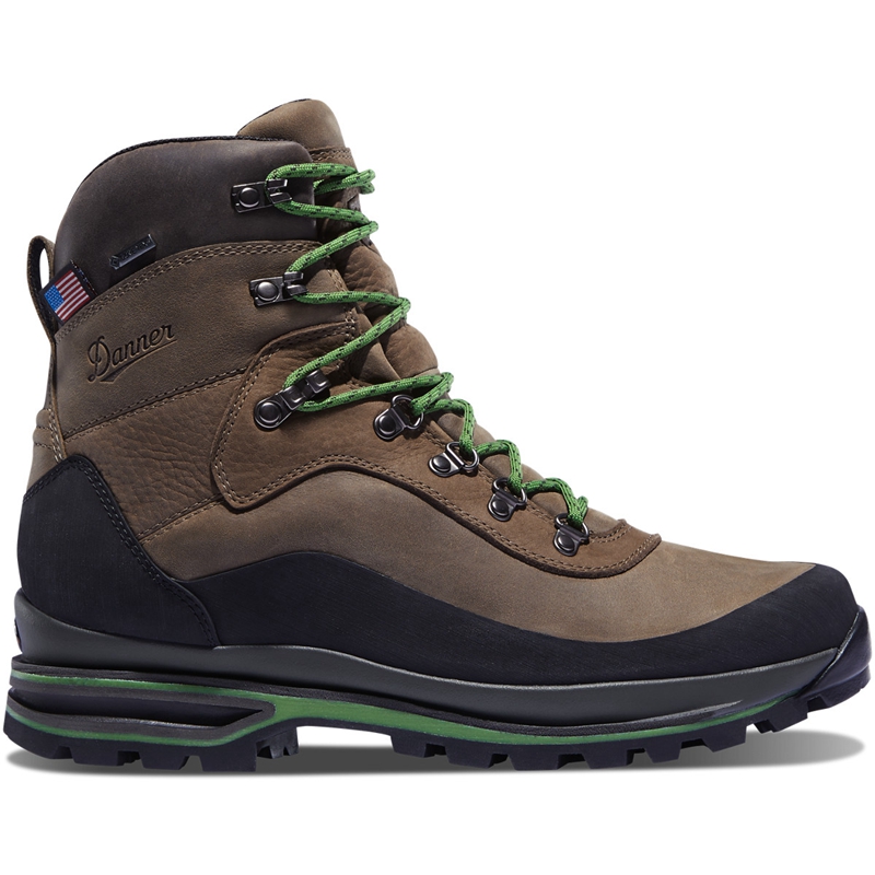 Brown / Green Danner Crag Rat USA Men's Hiking Boots | BEQD79845