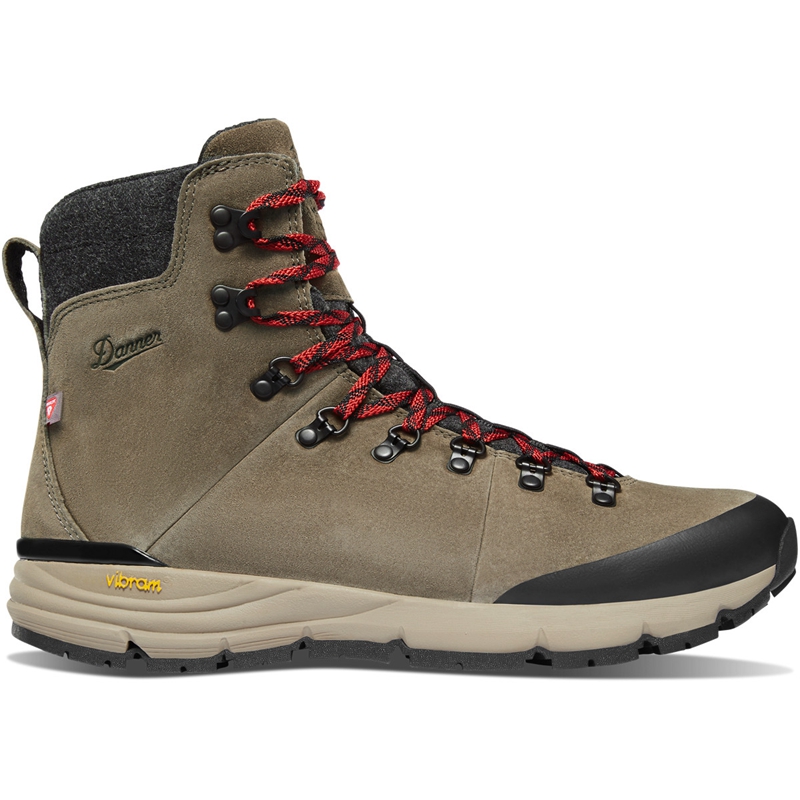 Brown / Red Danner Arctic 600 Side-Zip Men's Hiking Boots | UXMI01734