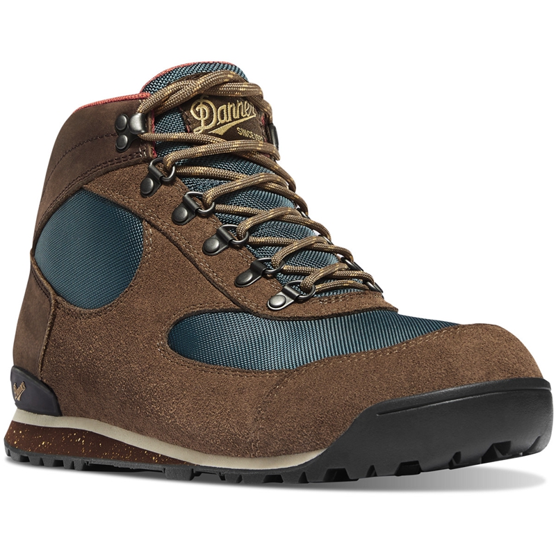 Brown / Blue Danner Jag Dry Weather Men's Work Boots | SJAT32564