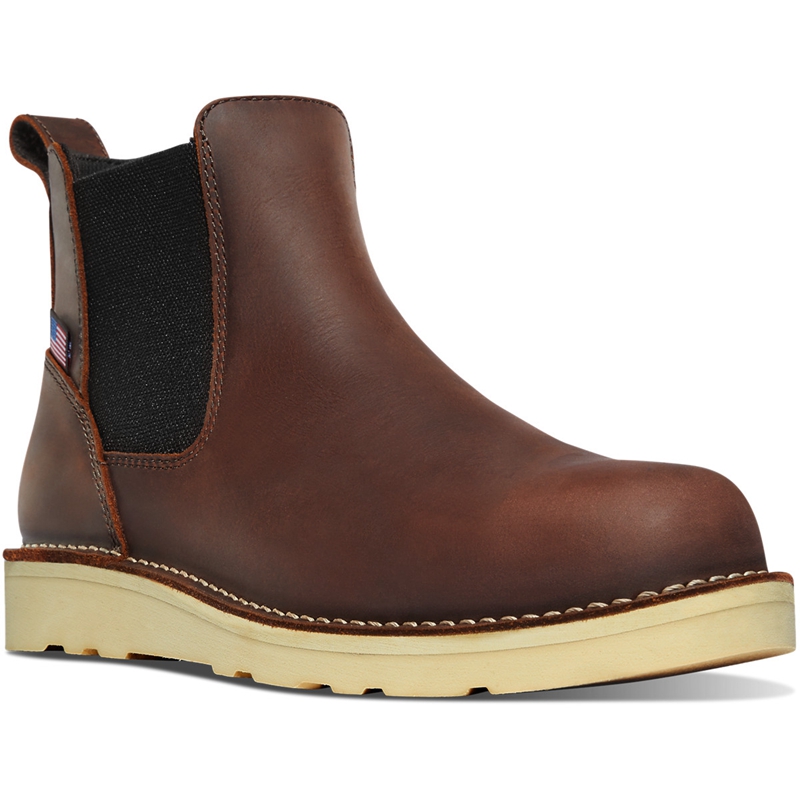 Brown Danner Bull Run Men's Chelsea Boots | WOYR16370