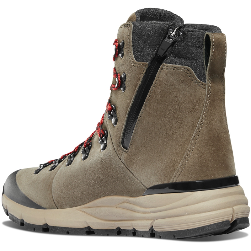 Brown / Red Danner Arctic 600 Side-Zip Men's Hiking Boots | UXMI01734